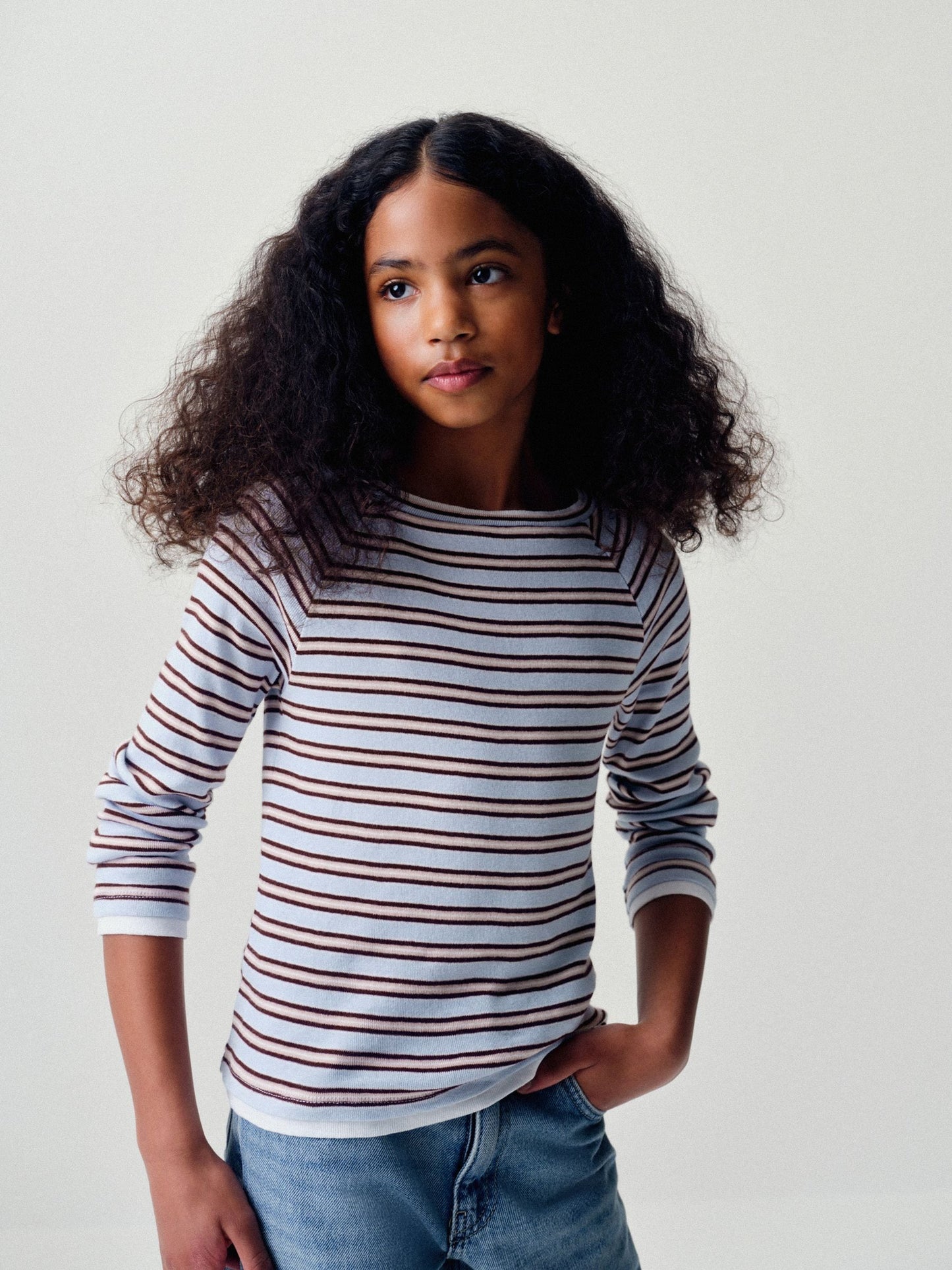 Dsiney Kidz - The Set 3 Pack Mock Boat Neck Long Sleeve T-Shirts Berry Red/Light Blue/Grey Marl image 2