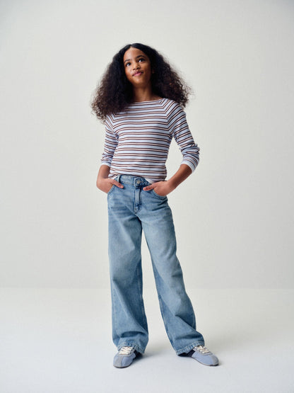 Dsiney Kidz - The Set 3 Pack Mock Boat Neck Long Sleeve T-Shirts Berry Red/Light Blue/Grey Marl image 3