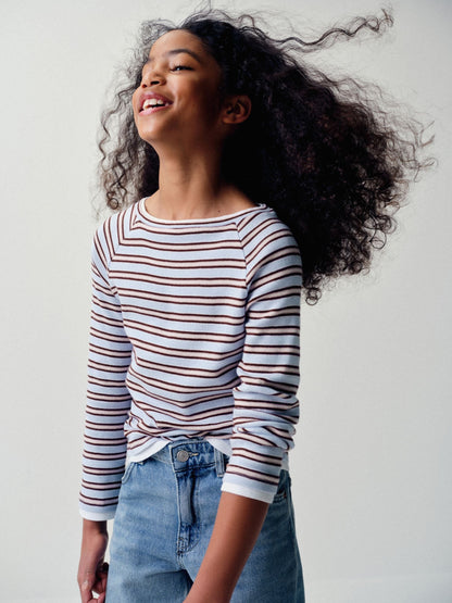Dsiney Kidz - The Set 3 Pack Mock Boat Neck Long Sleeve T-Shirts Berry Red/Light Blue/Grey Marl image 7