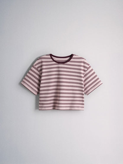 Dsiney Kidz - The Set 5 Pack Short Sleeve Oversized T-Shirts Red Stripe/Light Blue/White image 3