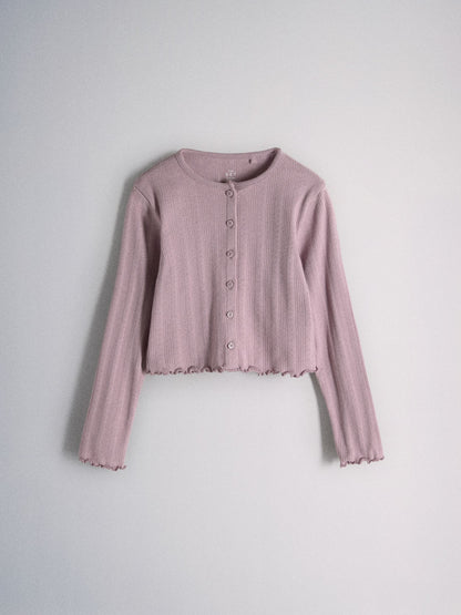 Dsiney Kidz - The Set 3 Pack Jersey Pointelle Long Sleeve Cardigans Purple/Lilac/Cream image 7