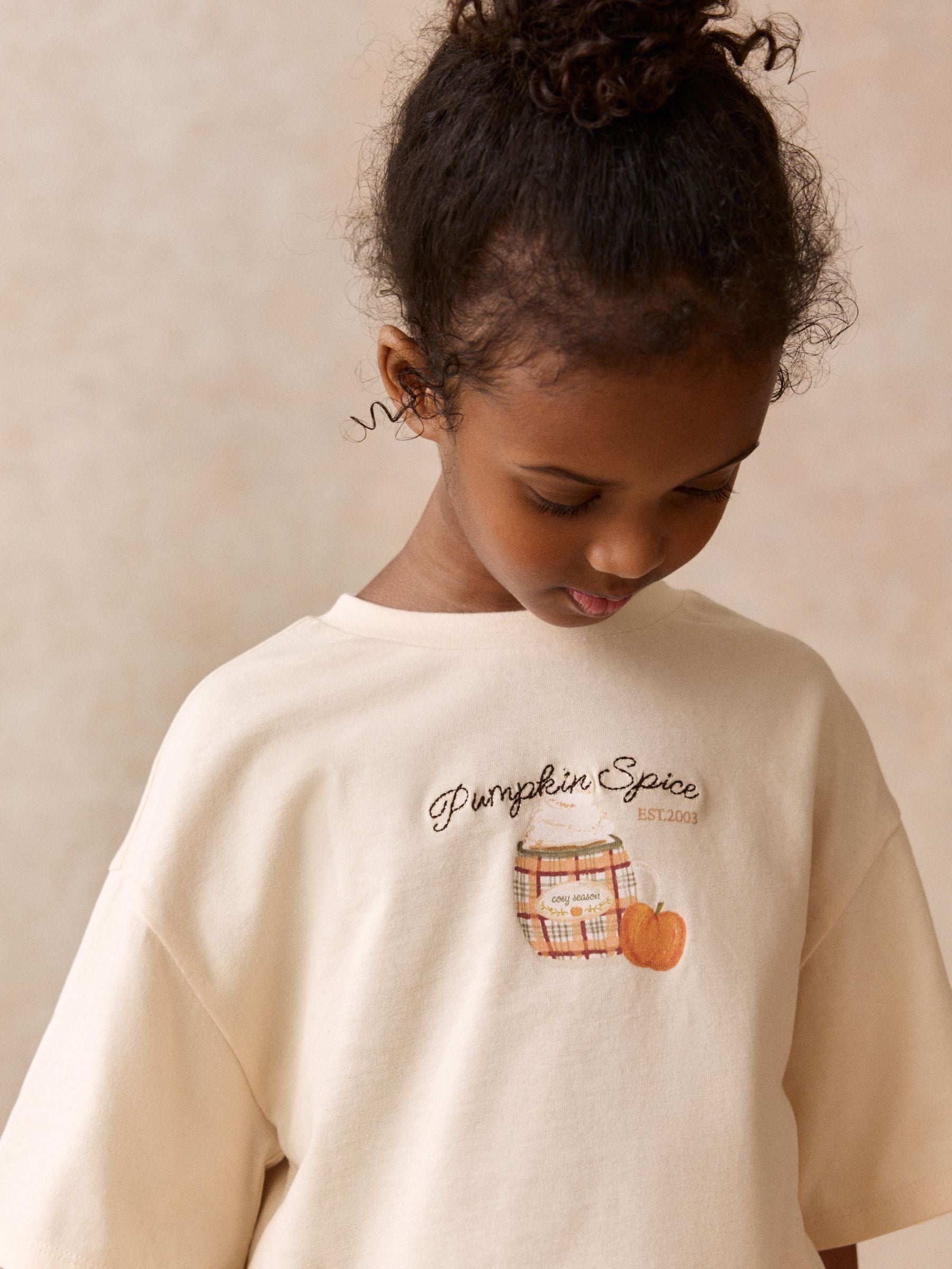 Dsiney Kidz - Ecru Pumpkin Oversized Graphic T-Shirt (3-16yrs) image 4