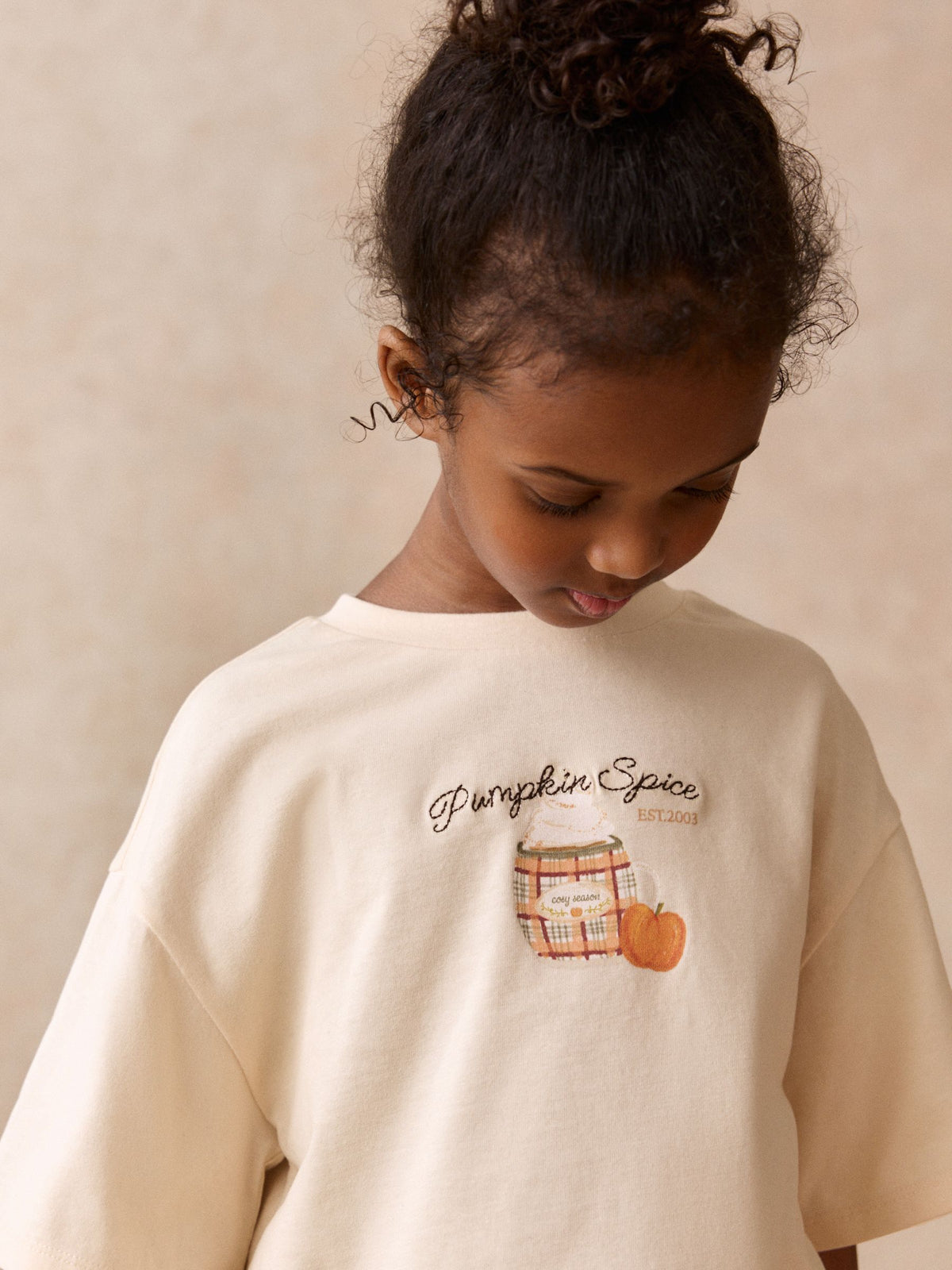 Dsiney Kidz - Ecru Pumpkin Oversized Graphic T-Shirt (3-16yrs) image 4