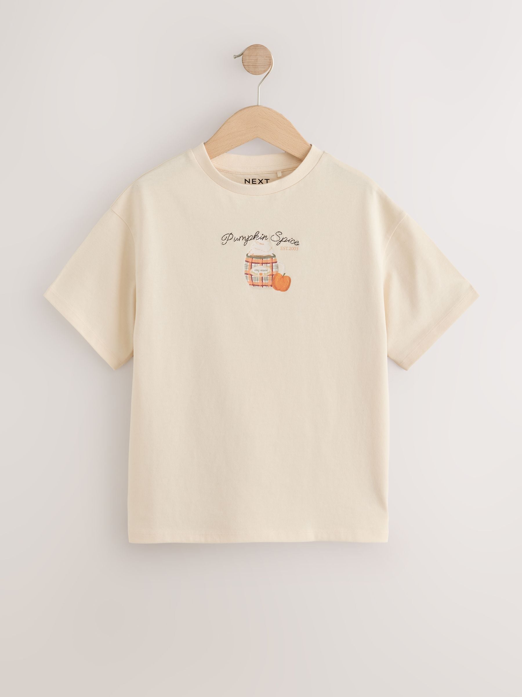Dsiney Kidz - Ecru Pumpkin Oversized Graphic T-Shirt (3-16yrs) image 5