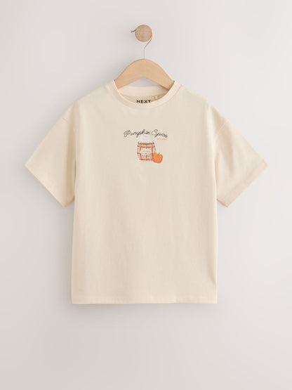 Dsiney Kidz - Ecru Pumpkin Oversized Graphic T-Shirt (3-16yrs) image 5