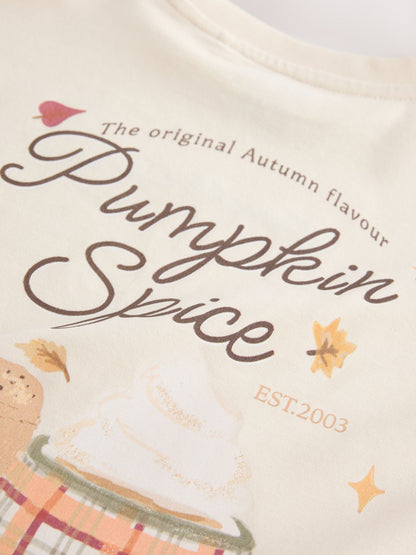 Dsiney Kidz - Ecru Pumpkin Oversized Graphic T-Shirt (3-16yrs) image 8