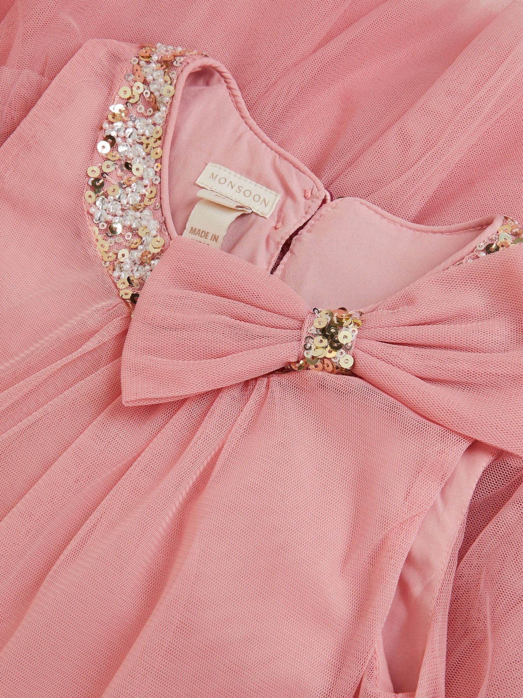 Monsoon Dusky Pink Alex Sequin Swing Party Dress image 3