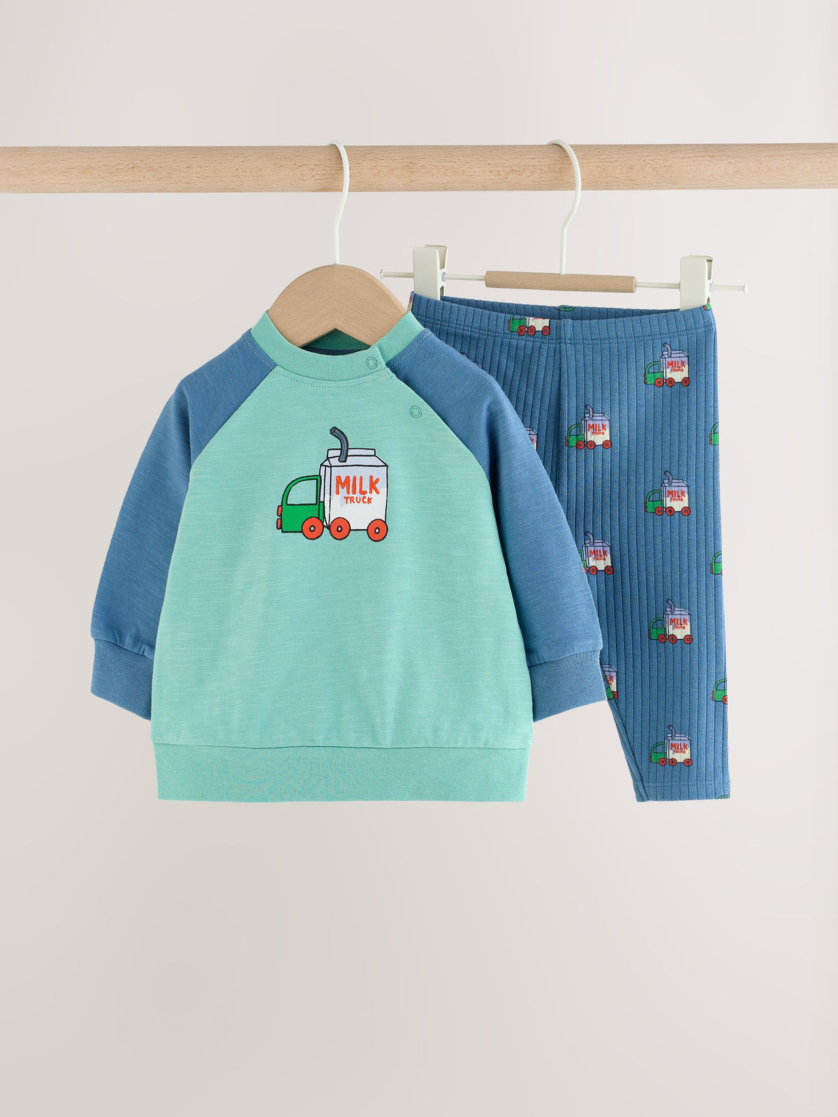 Green Milk Truck Top and Leggings Baby Set (0mths-2yrs) - image 1