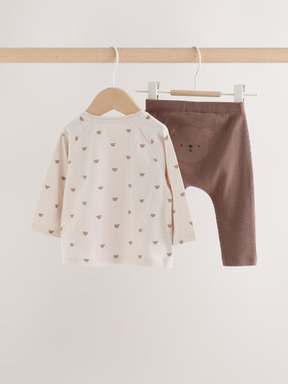 Tan Brown Bear Top and Leggings Baby Set (0mths-2yrs) - image 2
