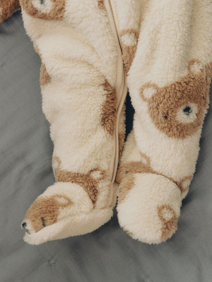Neutral Bear Fleece Baby Pramsuit (0mths-2yrs) image 5