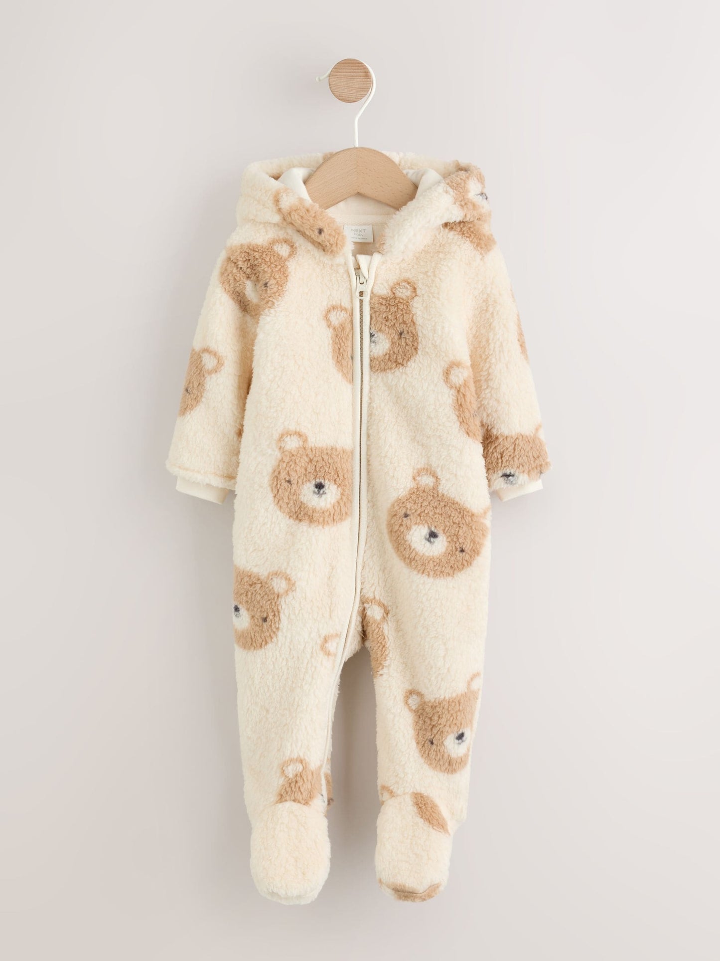 Neutral Bear Fleece Baby Pramsuit (0mths-2yrs) image 6