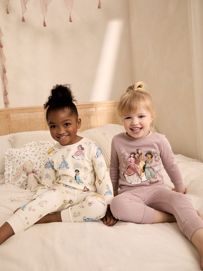 Pink/Cream Disney Princess Snuggle Pyjamas 2 Pack (9mths-12yrs) - image 1