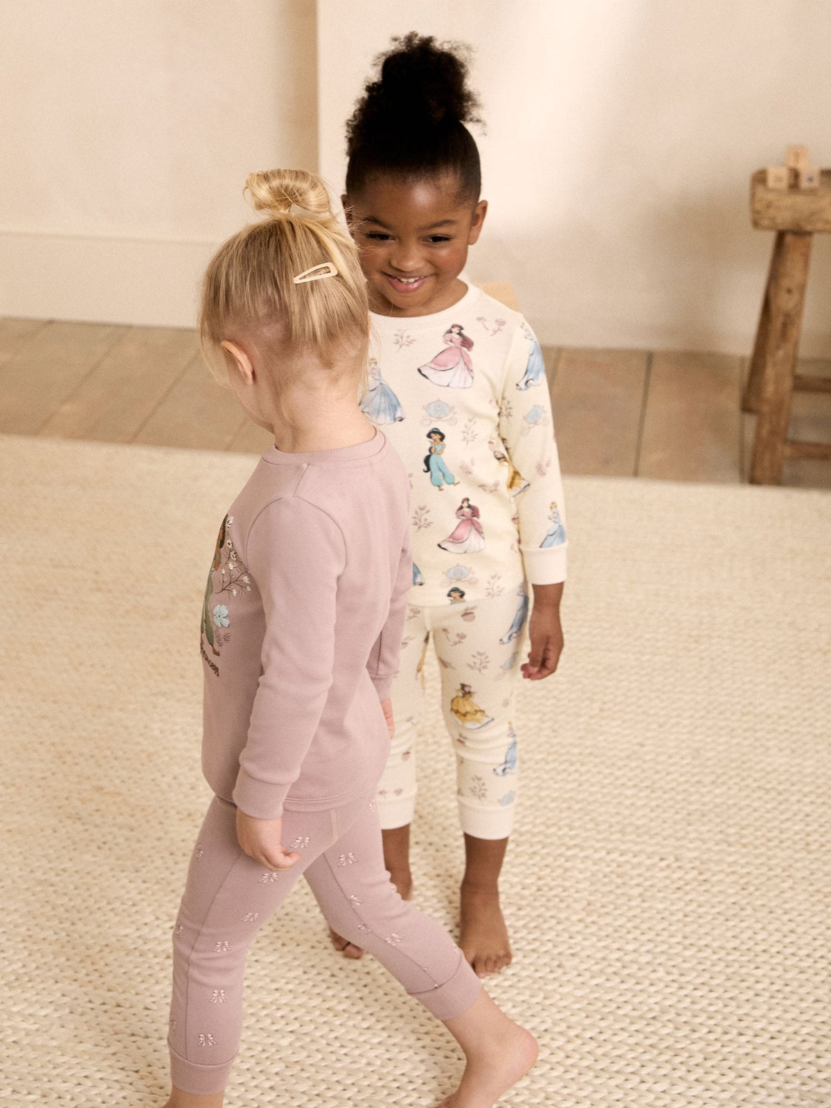 Pink/Cream Disney Princess Snuggle Pyjamas 2 Pack (9mths-12yrs) - image 2