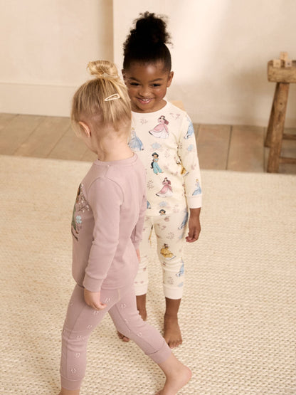 Pink/Cream Disney Princess Snuggle Pyjamas 2 Pack (9mths-12yrs) - image 2