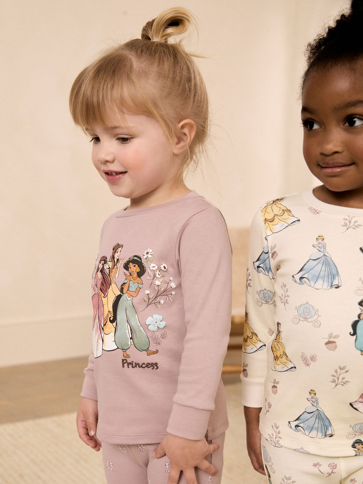 Pink/Cream Disney Princess Snuggle Pyjamas 2 Pack (9mths-12yrs) - image 3