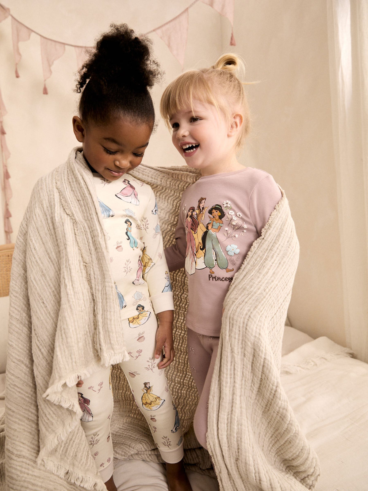 Pink/Cream Disney Princess Snuggle Pyjamas 2 Pack (9mths-12yrs) - image 4