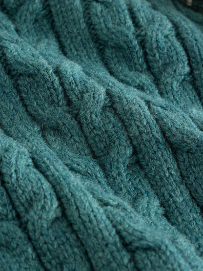 Dsiney Kidz - Dark Teal Blue Cable Knit Crew Neck Jumper (3mths-7yrs) image 7