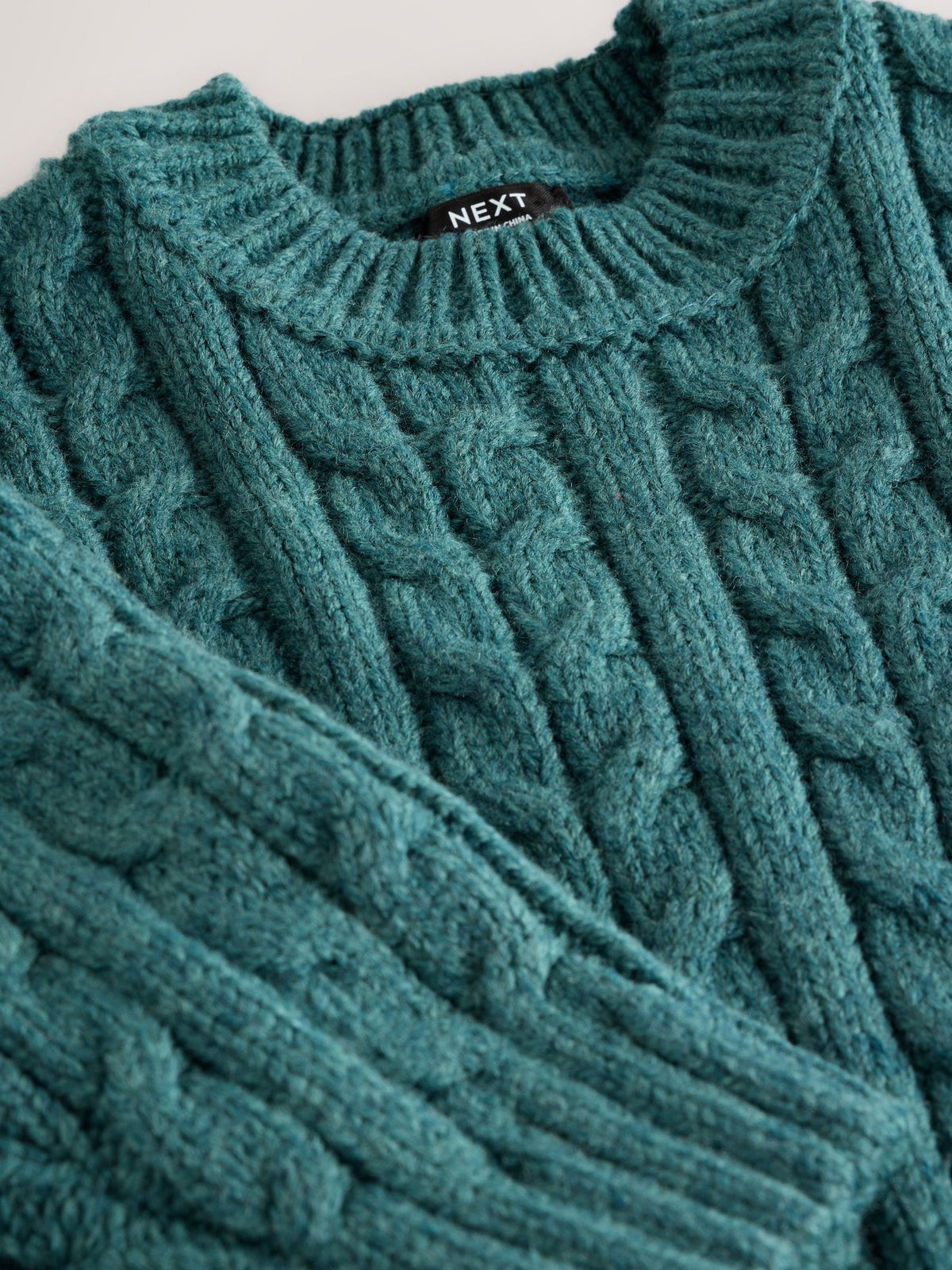 Dsiney Kidz - Dark Teal Blue Cable Knit Crew Neck Jumper (3mths-7yrs) image 8
