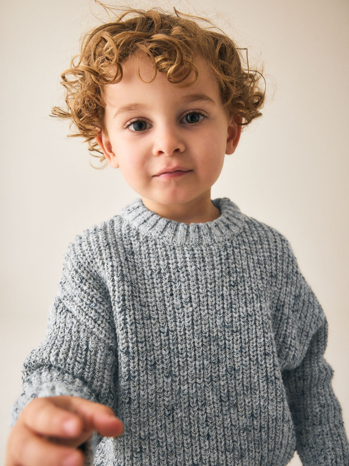 Dsiney Kidz - Grey Twist Knitted Crew Neck Jumper (3mths-7yrs) image 4
