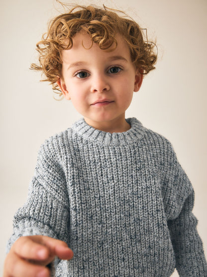 Dsiney Kidz - Grey Twist Knitted Crew Neck Jumper (3mths-7yrs) image 4