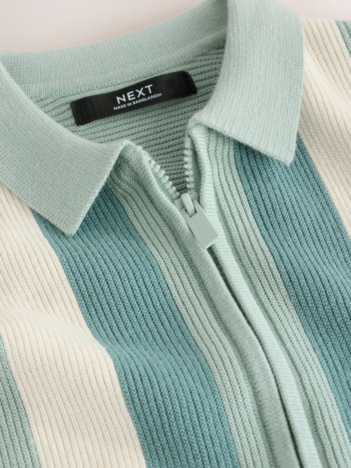 Dsiney Kidz - Blue Stripe Knitted Zip Through Polo Shirt (3mths-7yrs) image 3