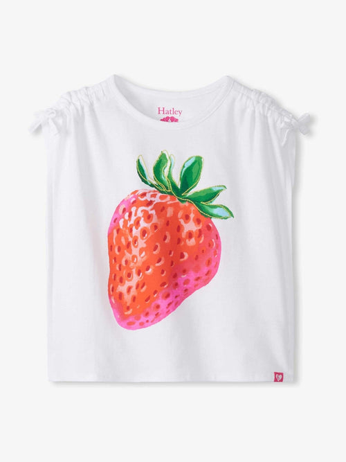 Dsiney Kidz - Hatley White Strawberry Cinched Shoulder Top image 1