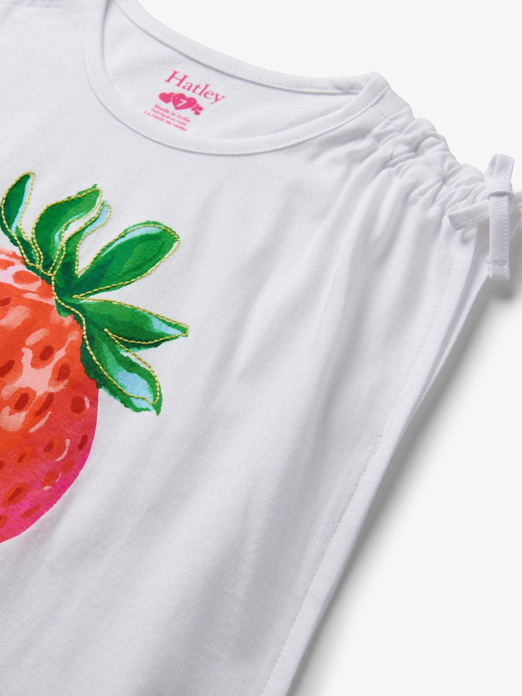 Dsiney Kidz - Hatley White Strawberry Cinched Shoulder Top image 3