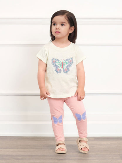 Hatley Natural Butterfly T-Shirt And Leggings Set image 1