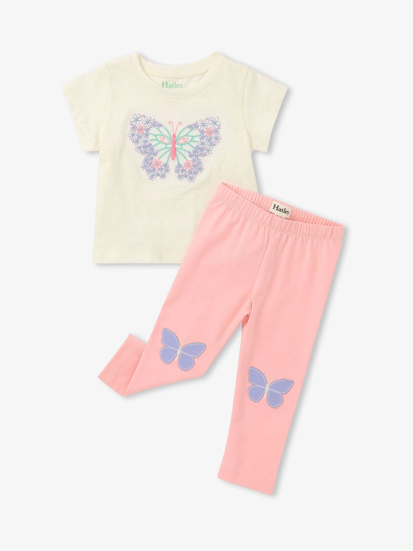 Hatley Natural Butterfly T-Shirt And Leggings Set image 2