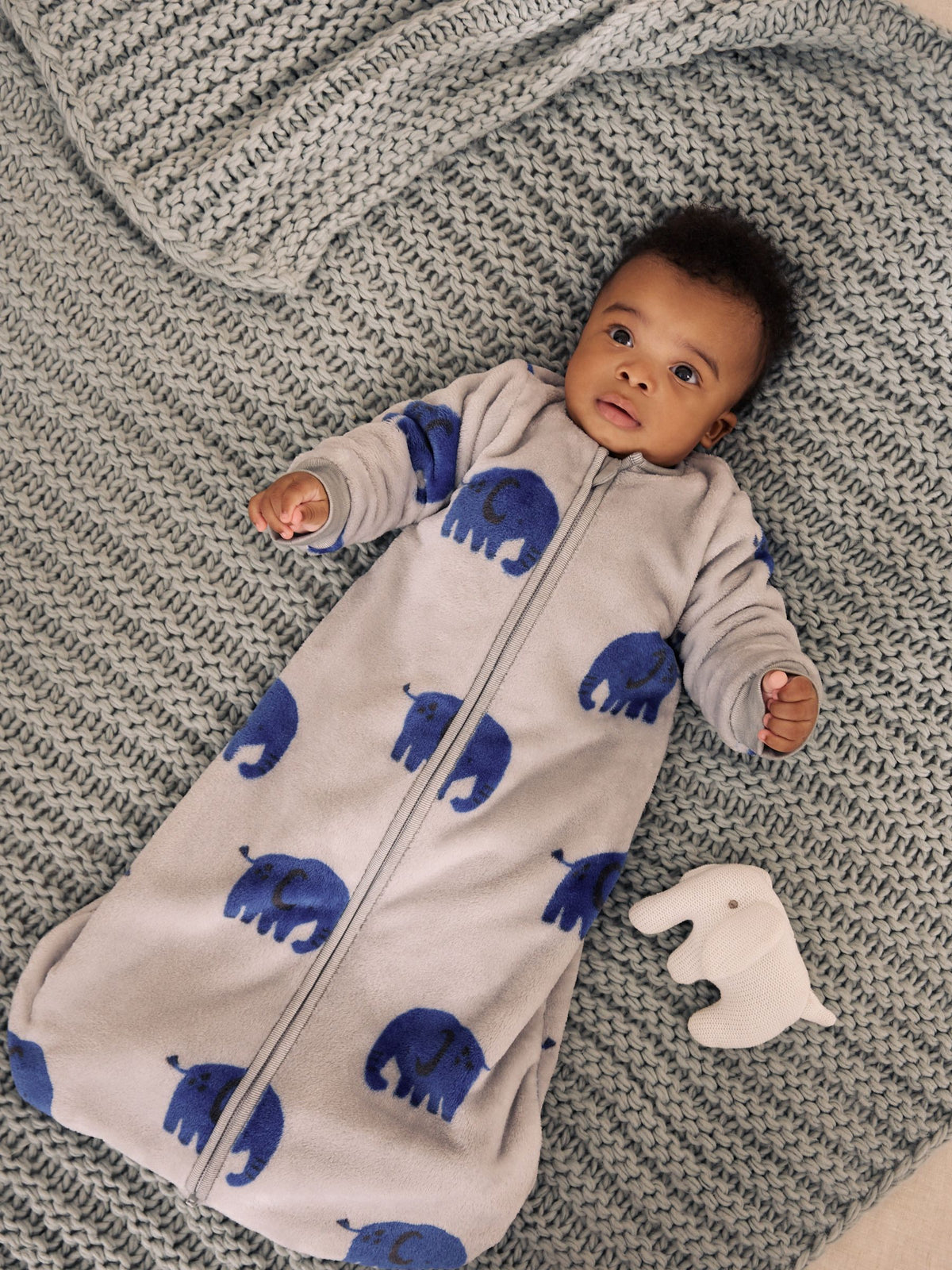 Dsiney Kidz - Blue Elephant 2.5 Tog Fleece Baby Sleep Bag image 1