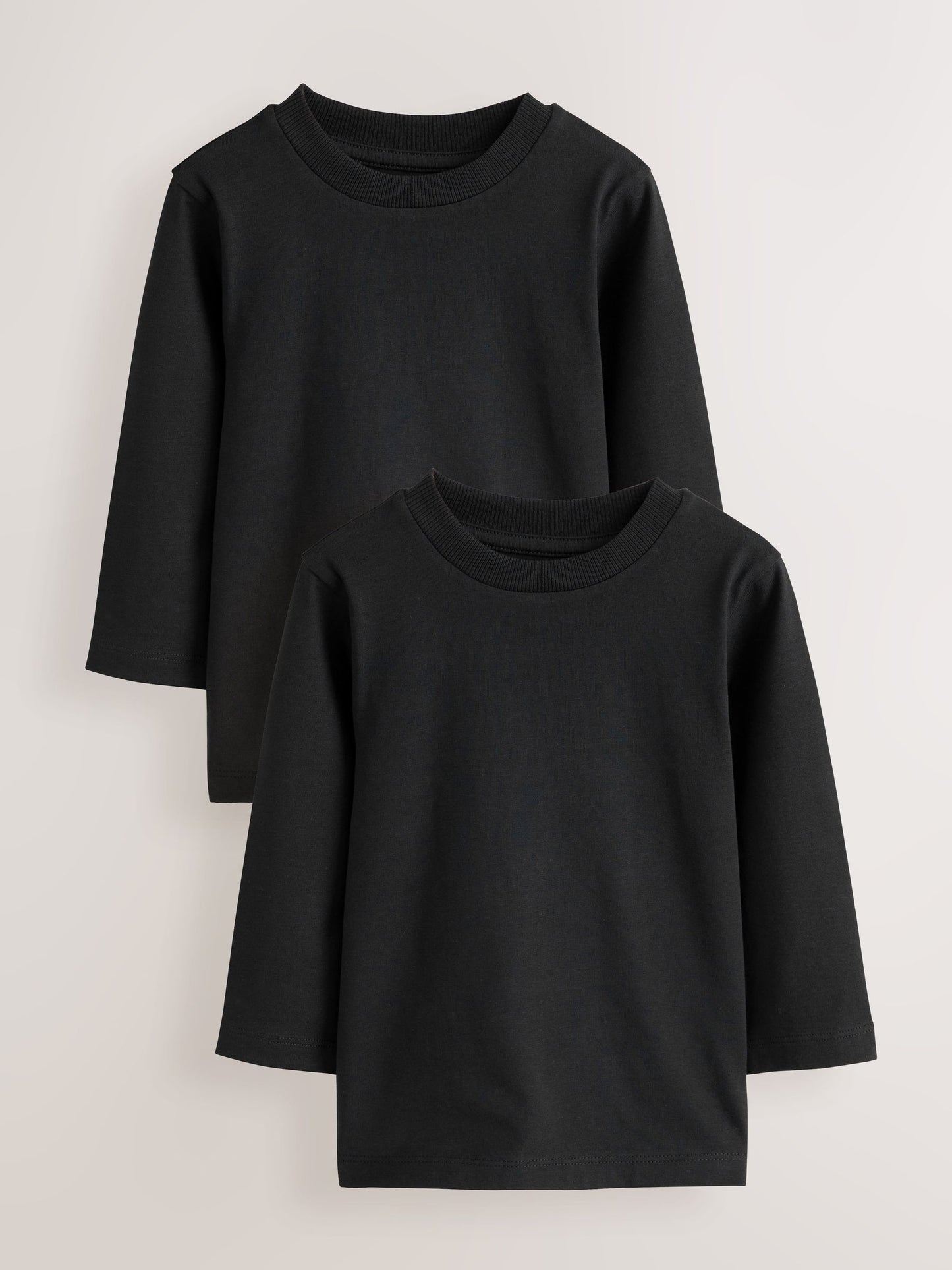 Dsiney Kidz - Black Long Sleeve Plain T-Shirts 2 Pack (3mths-7yrs) image 1
