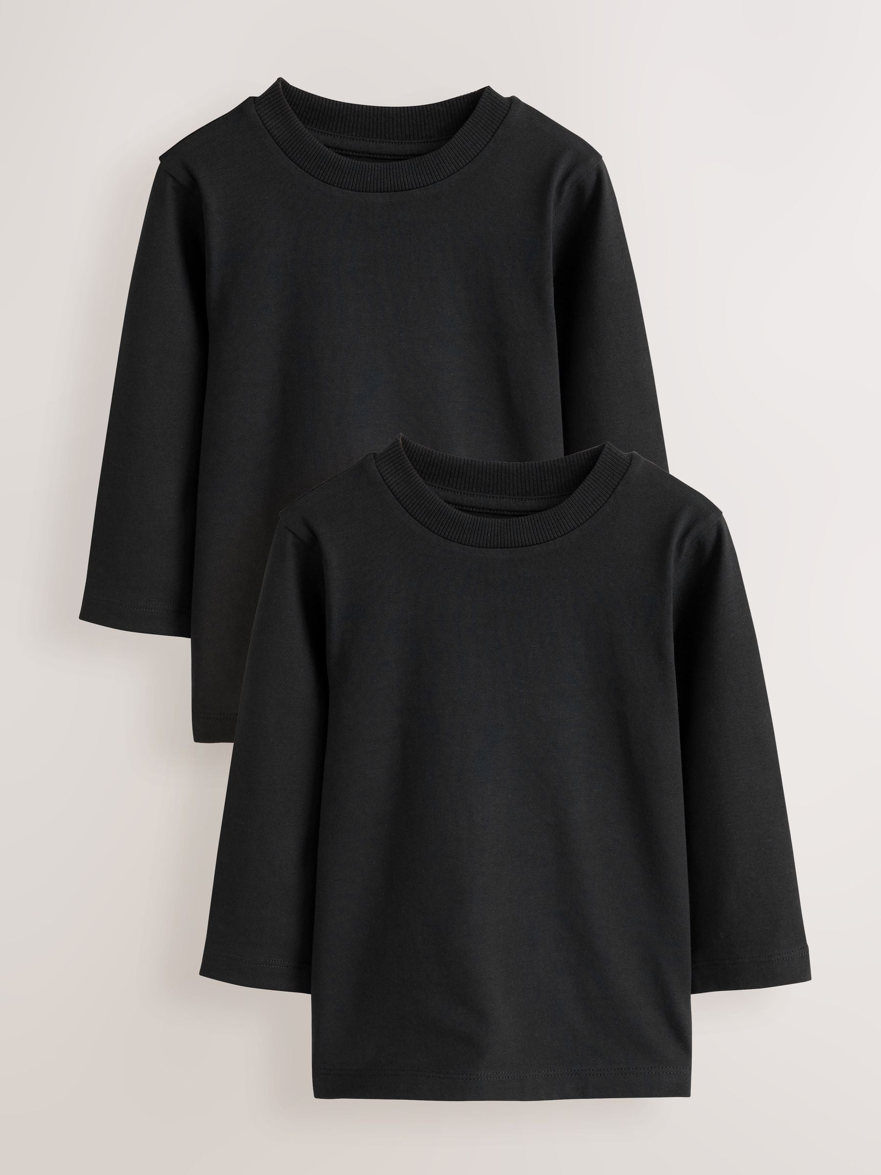 Dsiney Kidz - Black Long Sleeve Plain T-Shirts 2 Pack (3mths-7yrs) image 1