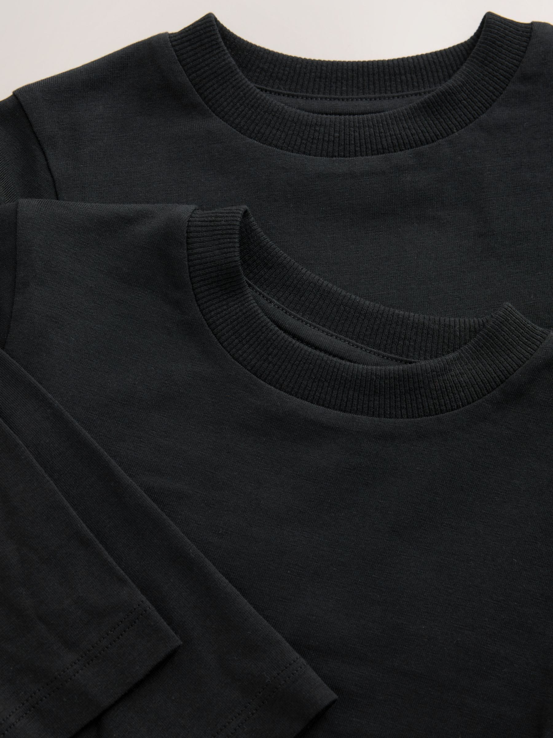 Dsiney Kidz - Black Long Sleeve Plain T-Shirts 2 Pack (3mths-7yrs) image 6