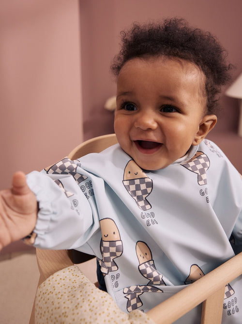 Dsiney Kidz - Blue Egg Weaning And Feeding Sleeved Bib image 1