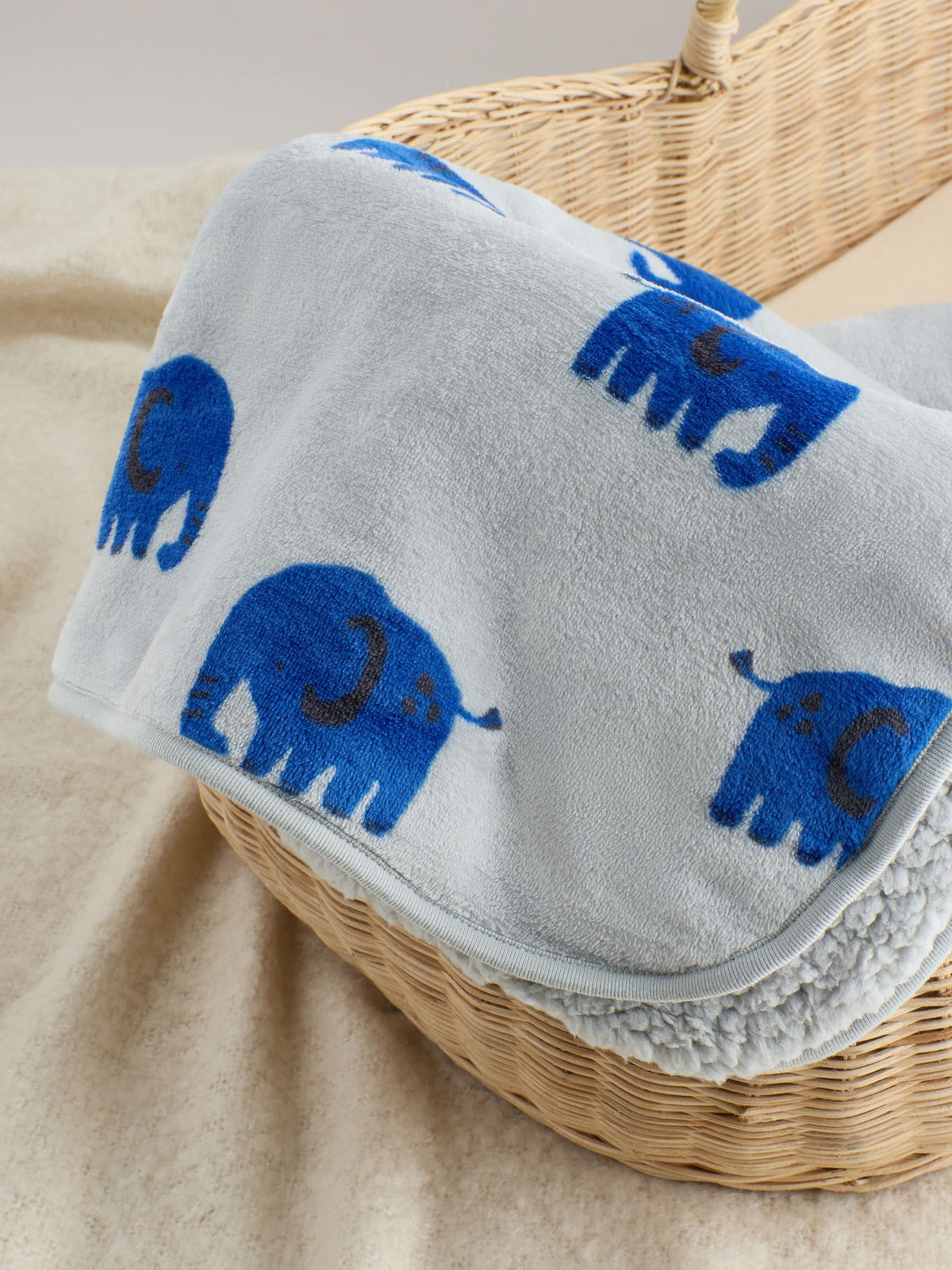 Blue Elephant Fleece Baby Blanket - image 2