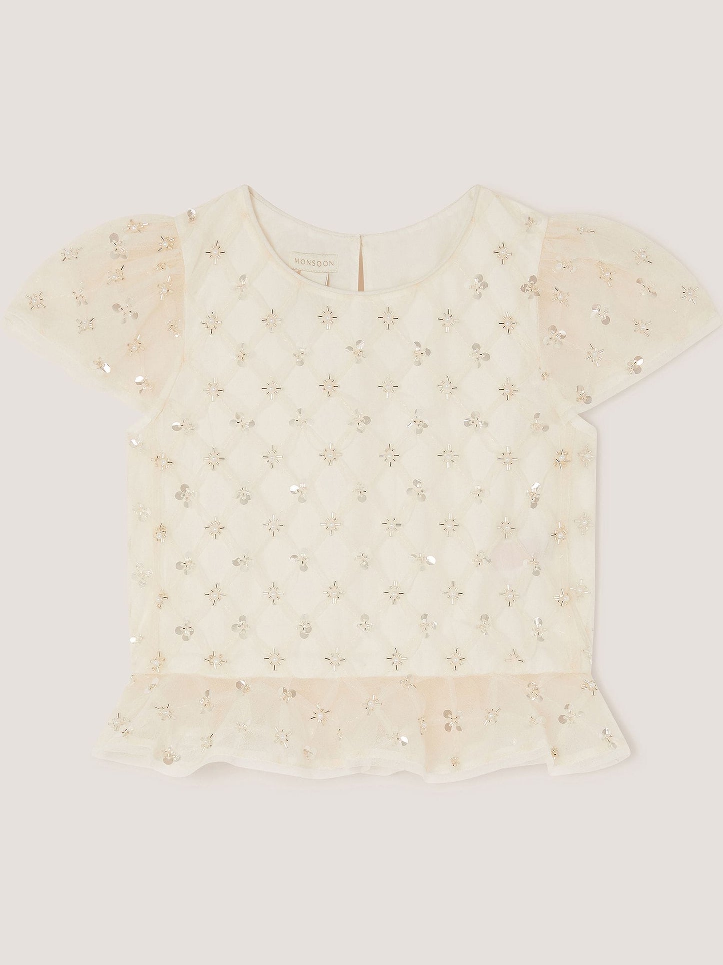 Monsoon White Gracie Embellished Peplum Top image 2