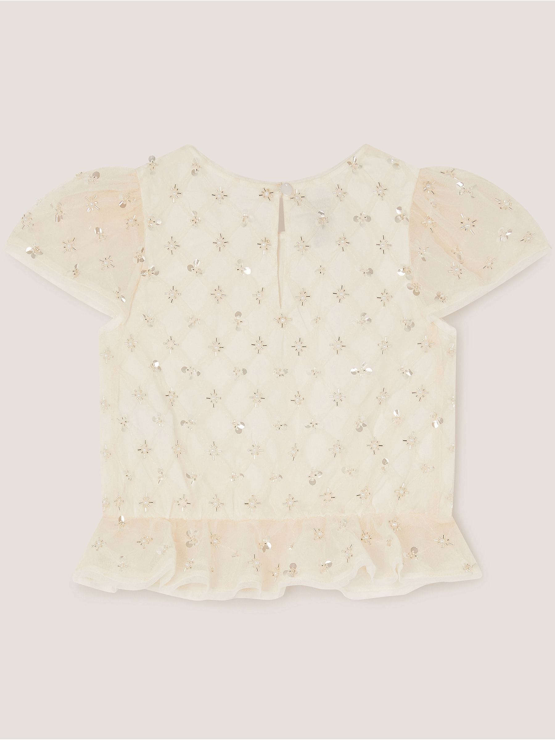 Monsoon White Gracie Embellished Peplum Top image 3