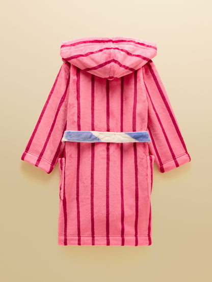 Joules Girls' Snug Pink Stripe Dressing Gown - image 2