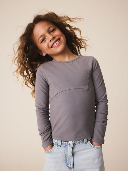 Dsiney Kidz - Grey Long Sleeve Seam Detail Top (3-16yrs) image 1