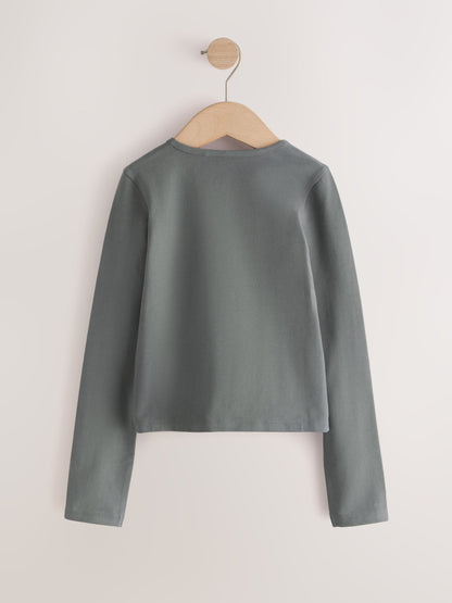 Dsiney Kidz - Grey Long Sleeve Seam Detail Top (3-16yrs) image 6