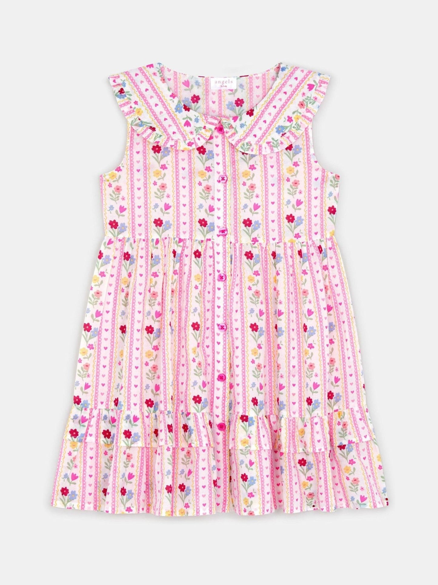 Angels By Accessorize Pink Sleeveless Floral Print Dress image 2