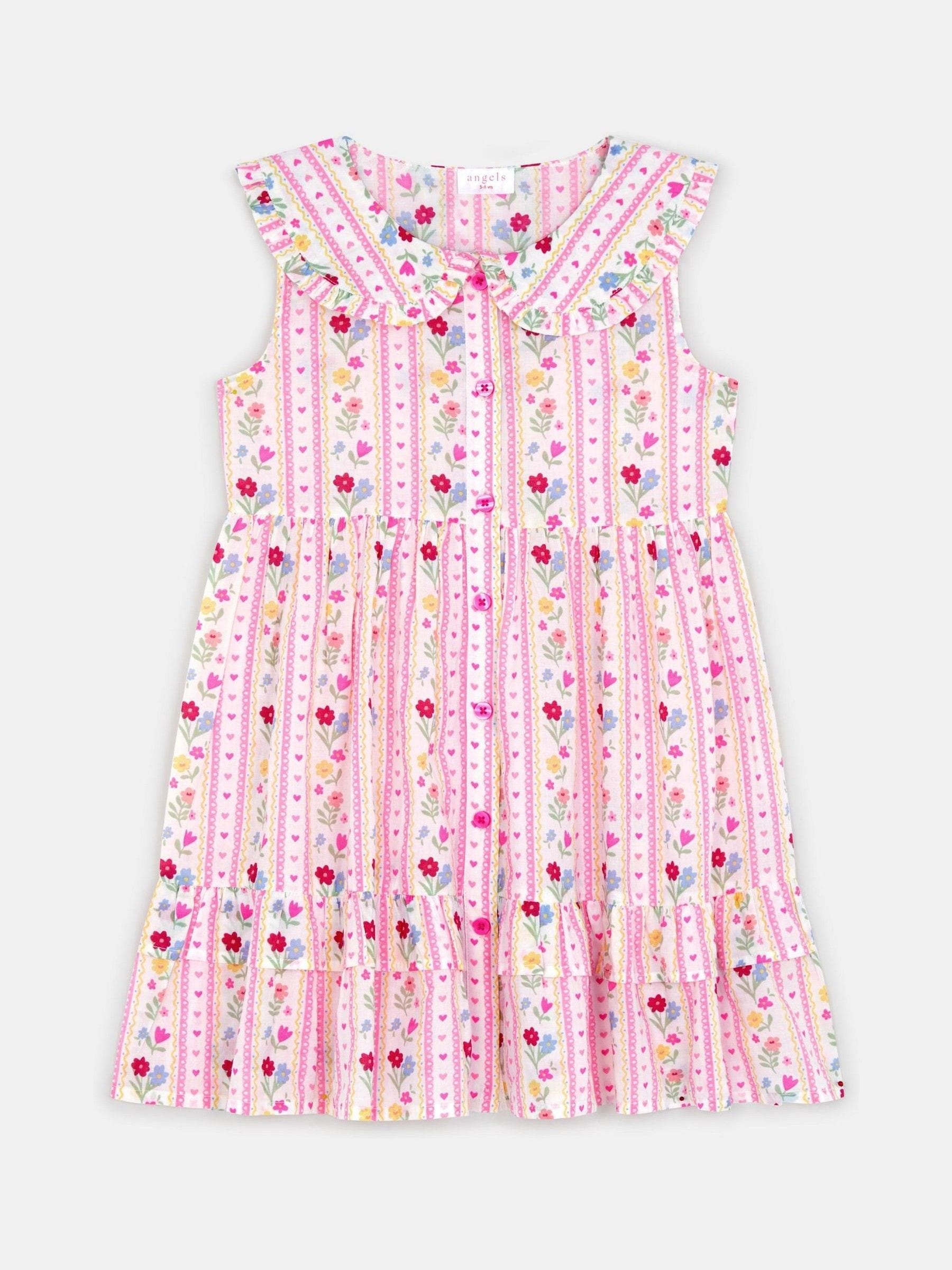 Angels By Accessorize Pink Sleeveless Floral Print Dress image 2
