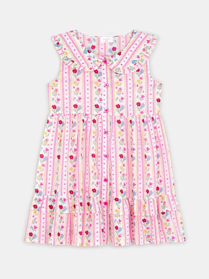Angels By Accessorize Pink Sleeveless Floral Print Dress image 2