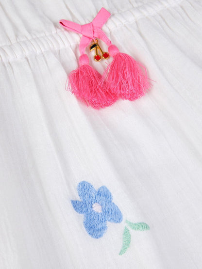 Angels By Accessorize White Girls Cherry Embroidered Kaftan image 3