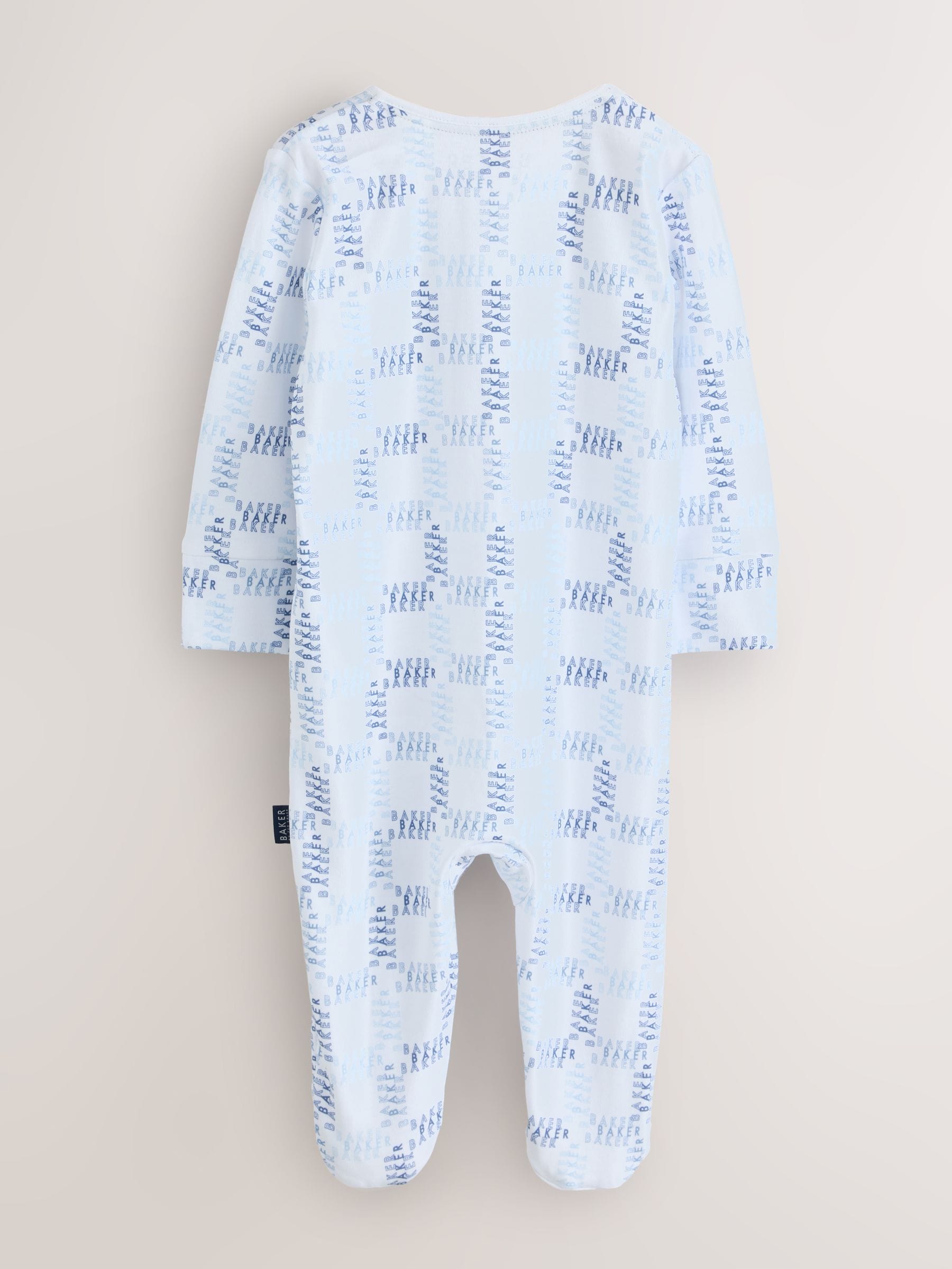 Baker by Ted Baker Blue Baker by Ted Baker 3 Pack Sleepsuits image 2