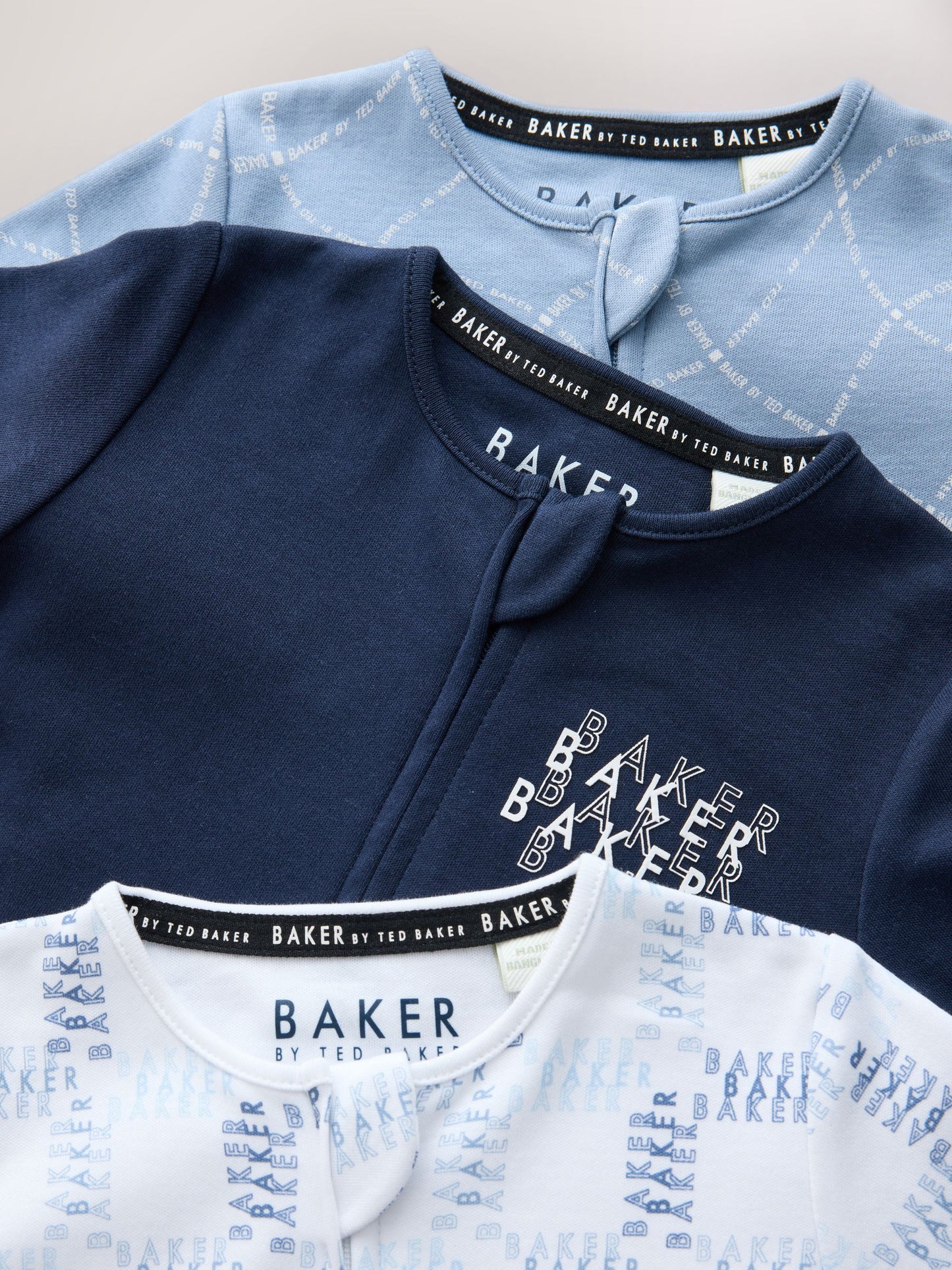 Baker by Ted Baker Blue Baker by Ted Baker 3 Pack Sleepsuits image 5