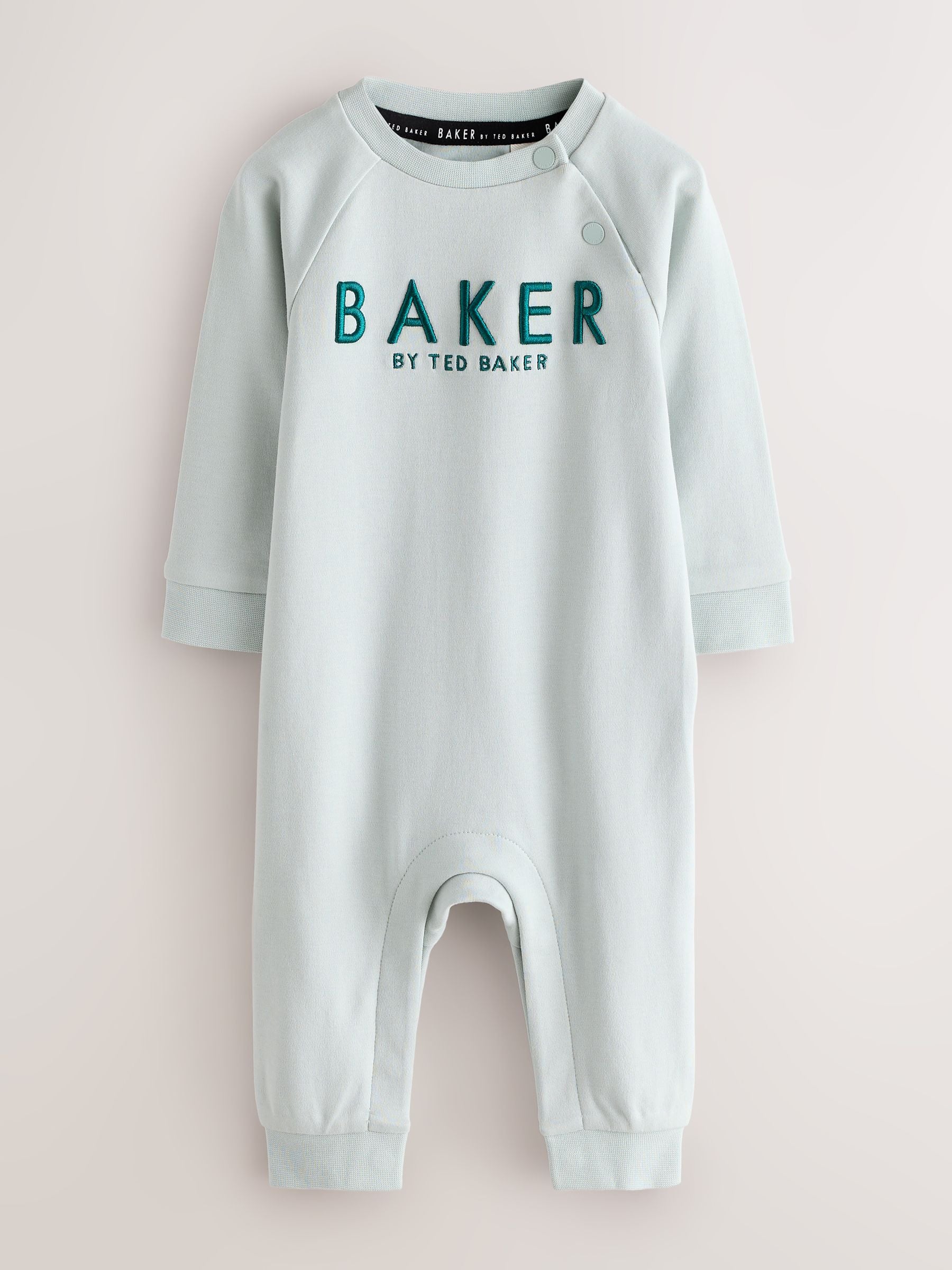 Baker by Ted Baker Green/Ecru Romper and Hat 3 Piece Set image 3