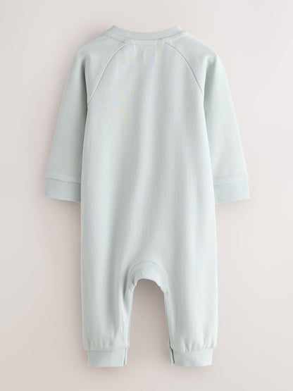 Baker by Ted Baker Green/Ecru Romper and Hat 3 Piece Set image 5