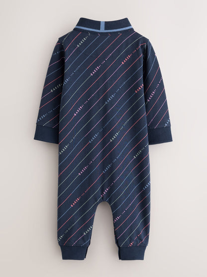 Baker by Ted Baker Navy All Over Print Polo Romper image 2
