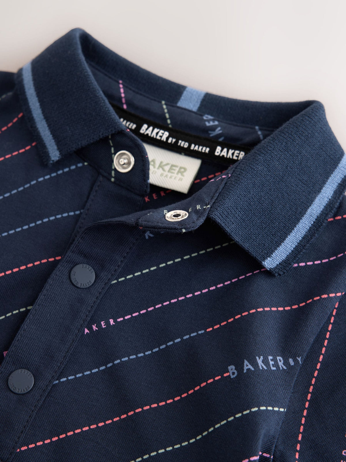 Baker by Ted Baker Navy All Over Print Polo Romper image 4